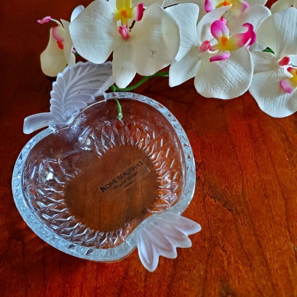 Glass Apple Shape Candy Dish